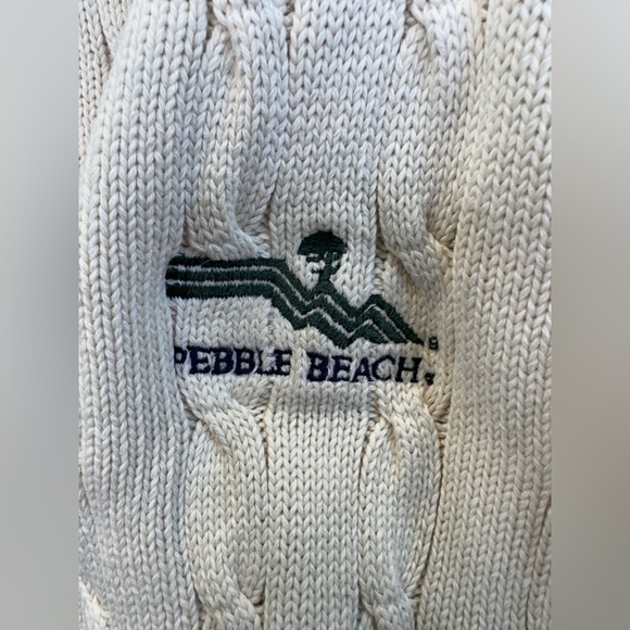 Tommy Hilfiger VTG Varsity cable knit V neck sweater cardigan mens sz XL *FLAW - Picture 4 of 10